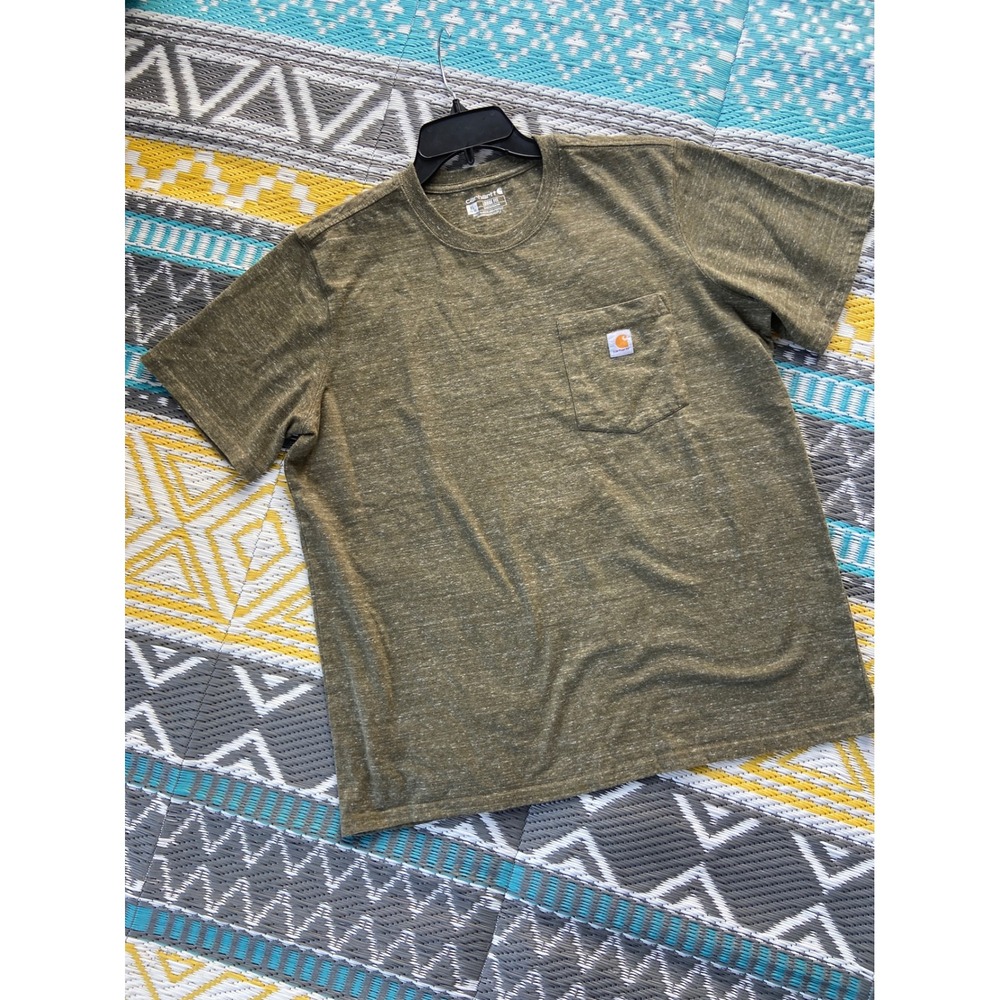 Carhartt Loose Fit Pocket T-Shirt Mens XL Green Heathered Short Sleeve